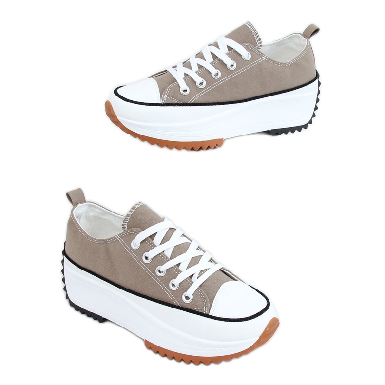Baskets à semelle design kaki VL137P Green vert