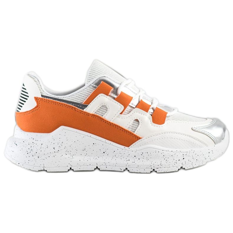 Ideal Shoes Baskets Avec Insert Orange blanche Ideal Shoes Baskets Avec Insert Orange blanche