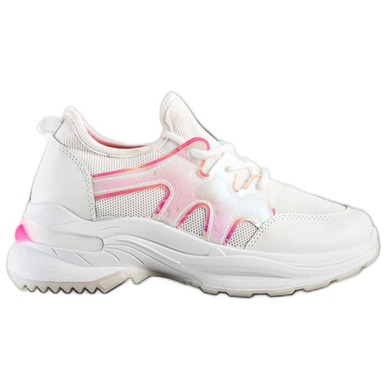 SHELOVET Baskets printanières à effet holo blanche