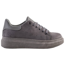 SHELOVET Baskets en daim sur la plate-forme gris