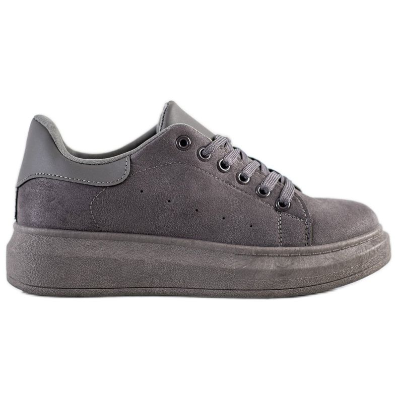 SHELOVET Baskets en daim sur la plate-forme gris