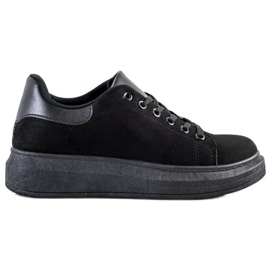 SHELOVET Baskets en daim sur la plate-forme le noir