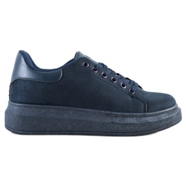 SHELOVET Baskets en daim sur la plate-forme bleu marin bleu