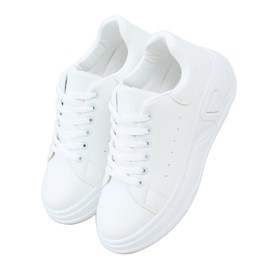 Blanc LA158 Chaussures blanches à semelle haute