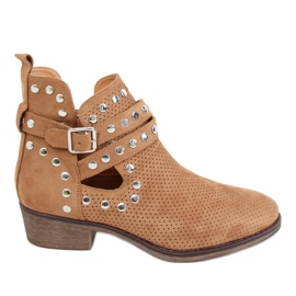 Boots coupées à clous camel NS196P Camel brun