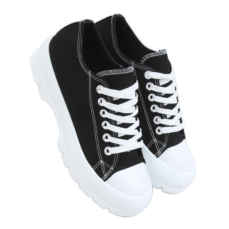 Baskets femme noires LA138 Noir le noir