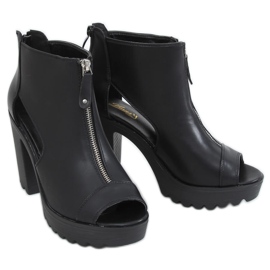 Bottes noires sur la plate-forme découpée noir 9109 Noir