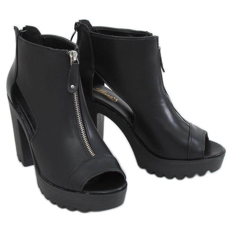 Bottes noires sur la plate-forme découpée noir 9109 Noir le noir