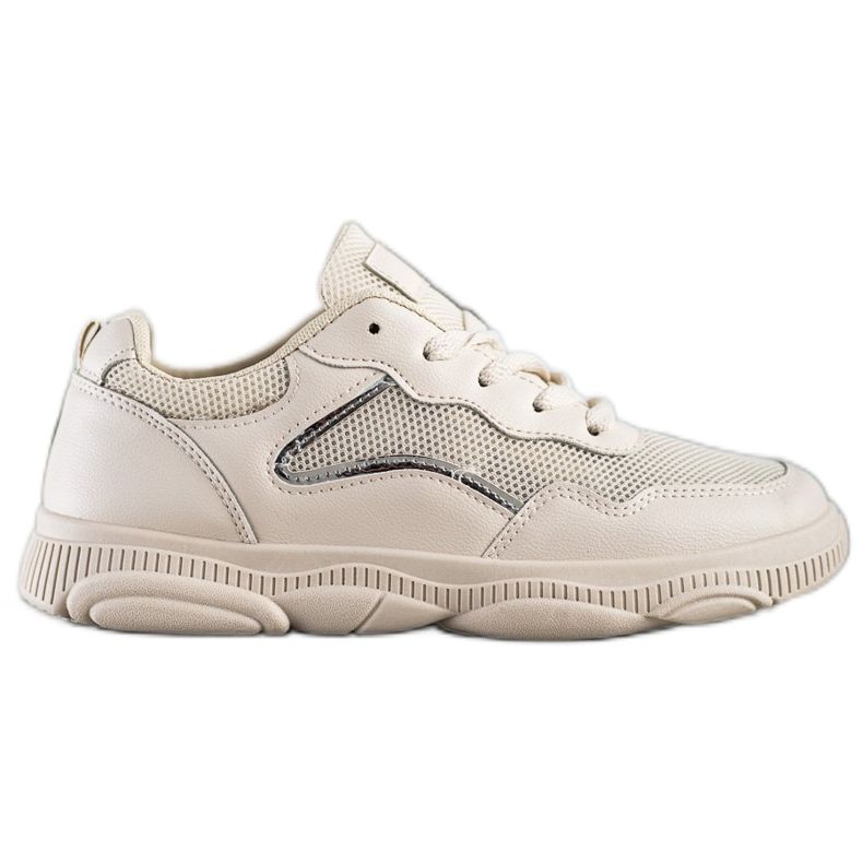 Ideal Shoes Baskets décontractées beiges