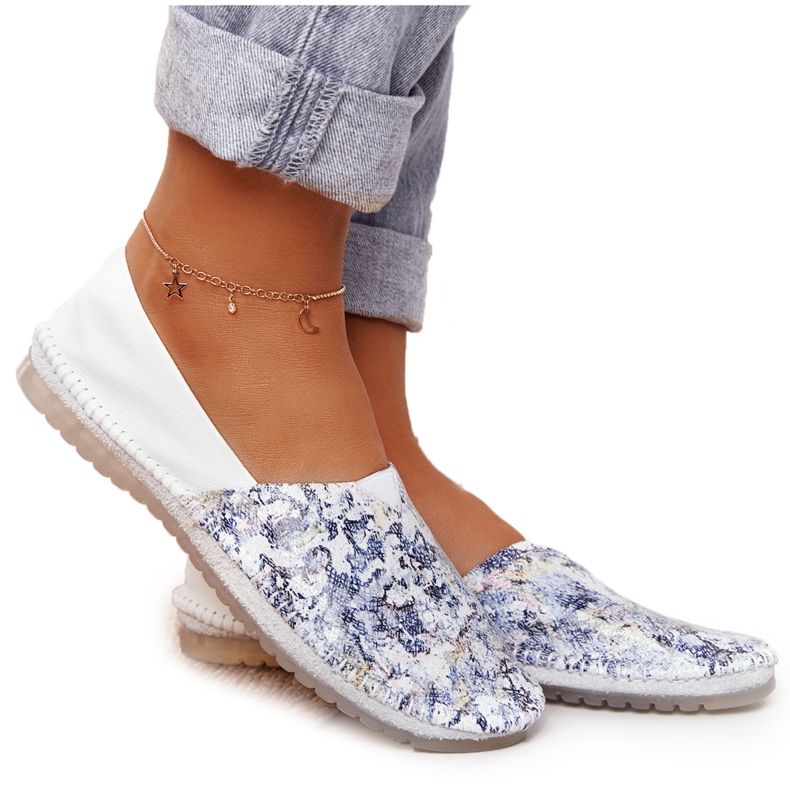 Ballerines Maciejka en cuir pour femmes Blanc 01930-85 blanche multicolore