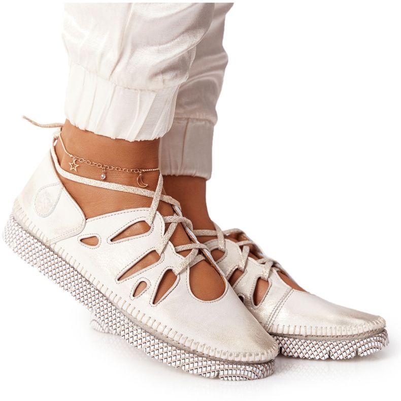 Chaussures Cuir Femme Maciejka Beige-Or 04449-25 d'or