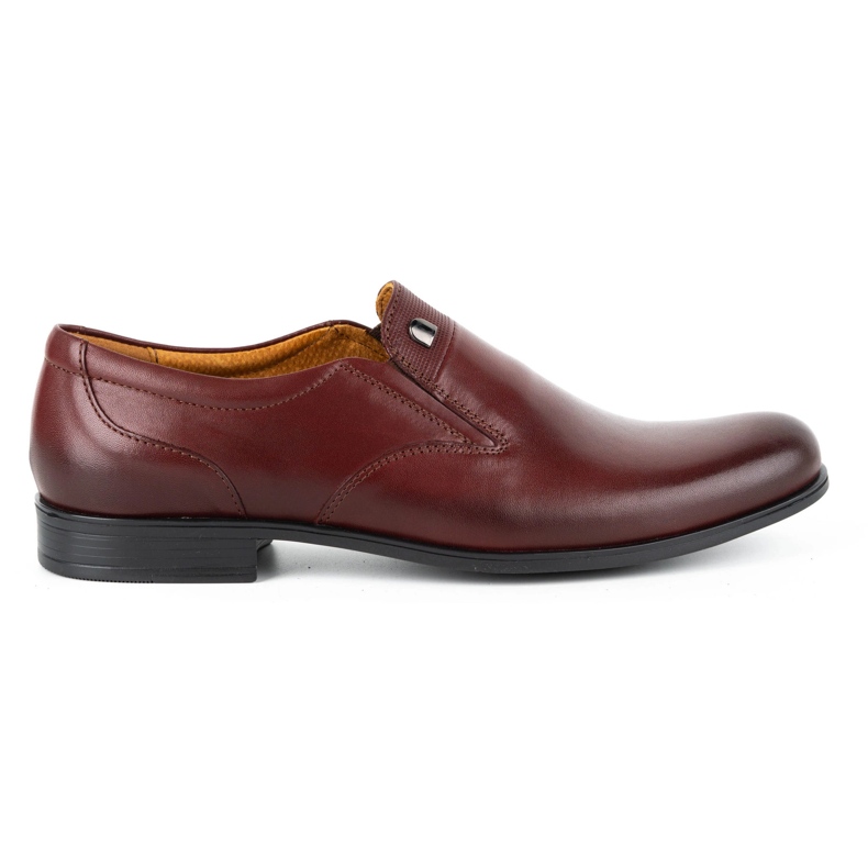 Kampol Chaussures habillées sans lacets pour hommes 343/17 bordeaux rouge