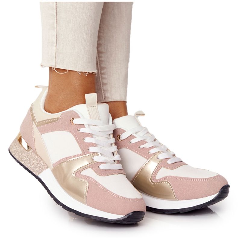 Chaussures De Sport Pour Femmes Baskets Beige Avec Brocart Belinda multicolore