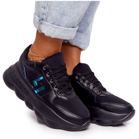Chaussures de sport pour femmes sur la plate-forme lu boo noir bleu