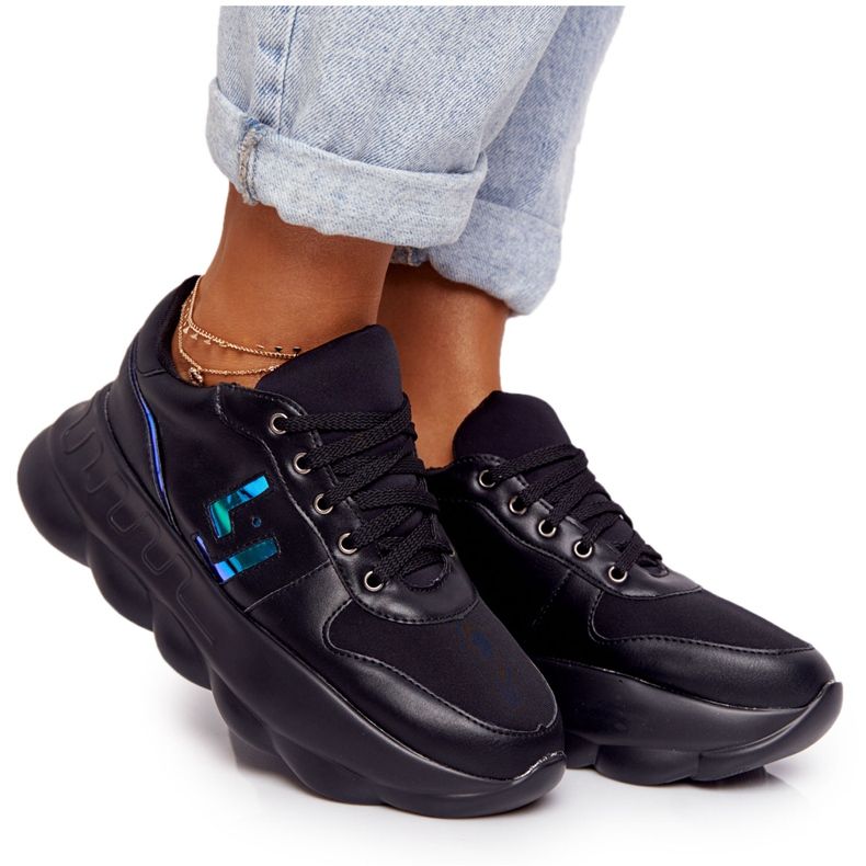 Chaussures de sport pour femmes sur la plate-forme lu boo noir le noir bleu