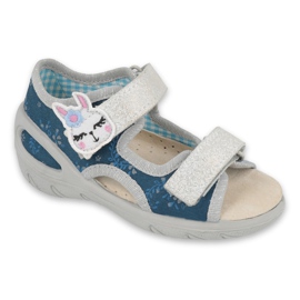 Befado chaussures pour enfants pu 065X154 bleu marine gris multicolore