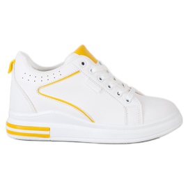 SHELOVET Chaussures blanches à semelle compensée cachée