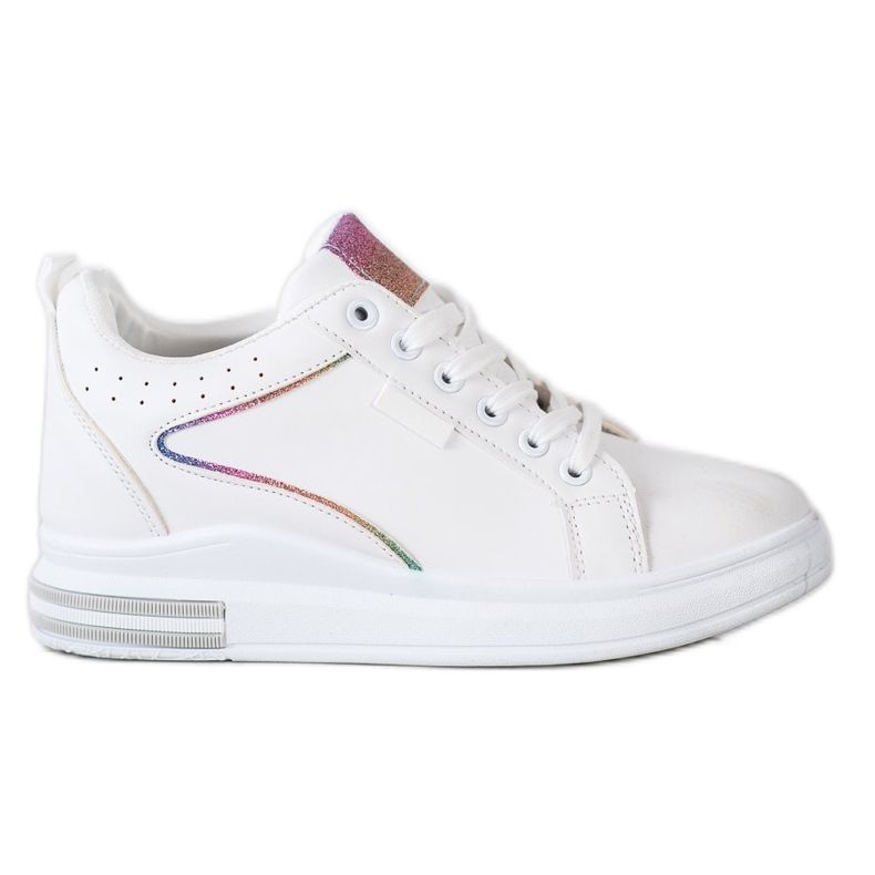 SHELOVET Chaussures blanches à semelle compensée cachée