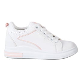 SHELOVET Chaussures blanches à semelle compensée cachée