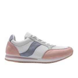 Baskets blanches classiques avec Aniya rose