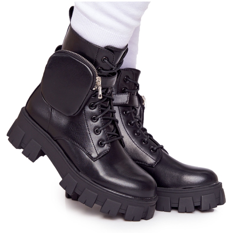 PS1 Bottes de travail noires sur plateforme Black Saturday le noir