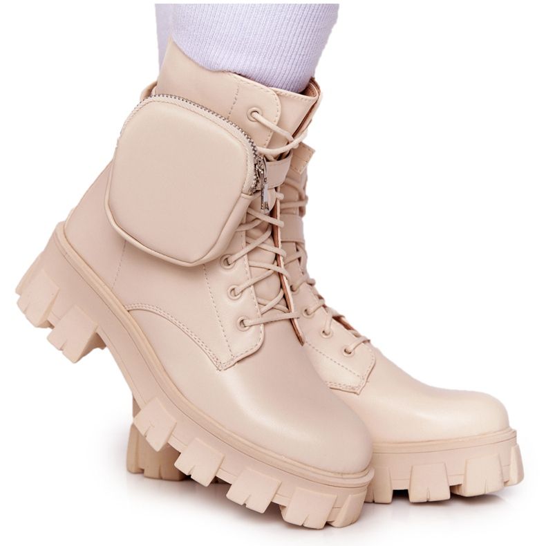 PS1 Bottes de travail beiges sur la plate-forme Beige samedi PS1 Bottes de travail beiges sur la plate-forme Beige samedi