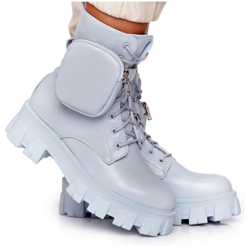 PS1 Bottes Plateformes Ouvrières Bleu Samedi