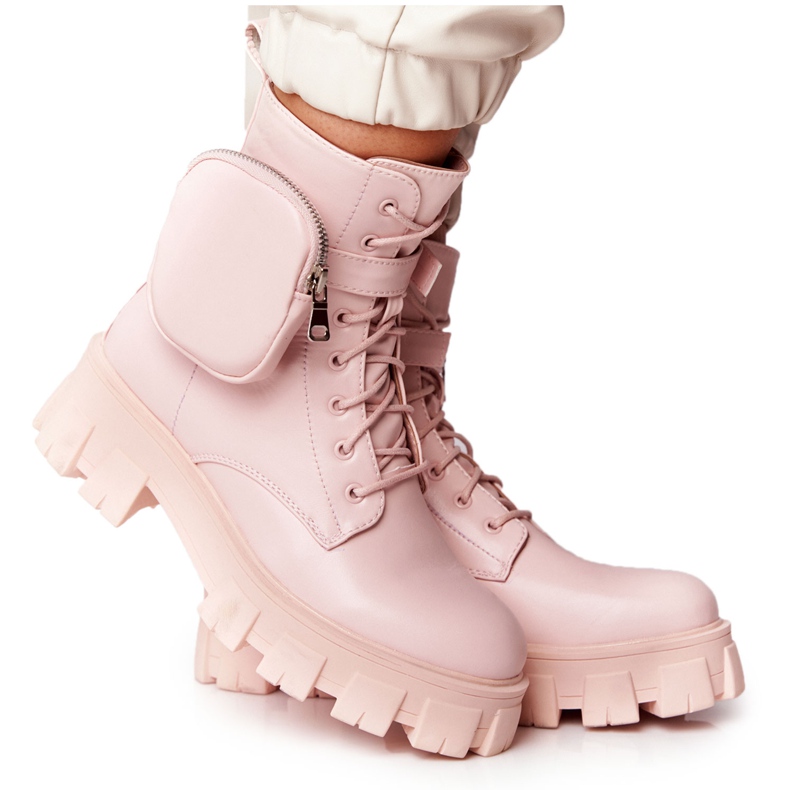 PS1 Bottines Plateformes Workers Rose Samedi