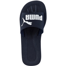 Chaussons Puma Purecat marine blanc 360262 02 blanche bleu marin Chaussons Puma Purecat marine blanc 360262 02 blanche bleu marin