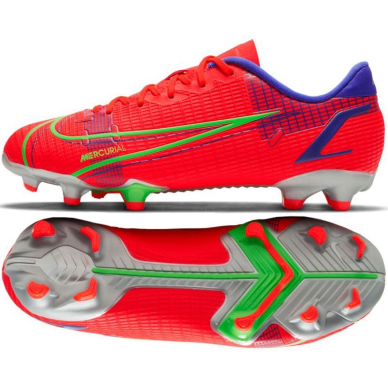 Chaussure de football Nike Vapor 14 Academy FG / MG Jr CV0811 600 rouge oranges et rouges Chaussure de football Nike Vapor 14 Academy FG / MG Jr CV0811 600 rouge oranges et rouges