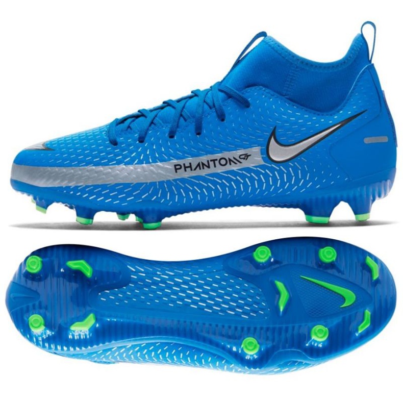 Nike Phantom Gt Academy Df FG / MG Jr CW6694 400 chaussures de football multicolore bleu Nike Phantom Gt Academy Df FG / MG Jr CW6694 400 chaussures de football multicolore bleu