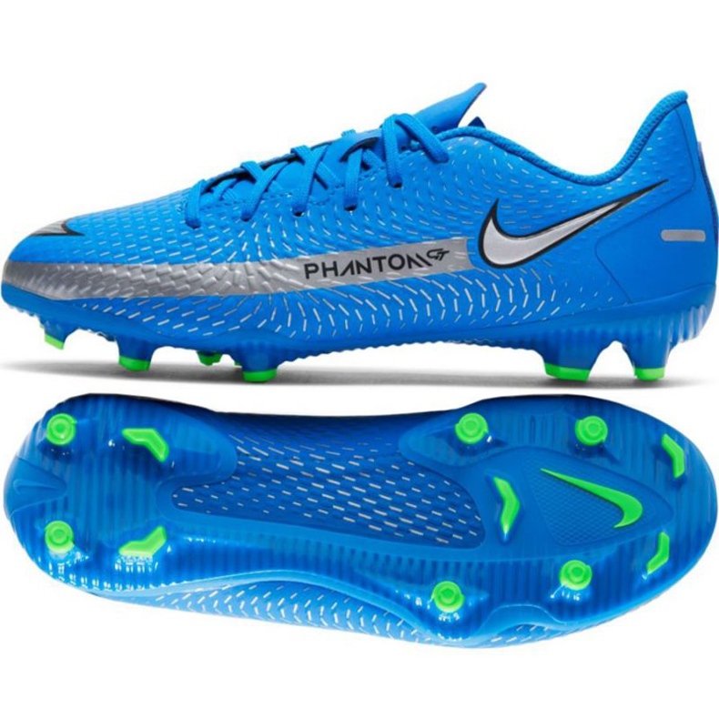 Nike Phantom Gt Academy FG / MG Jr CK8476 400 chaussures de football bleu bleu