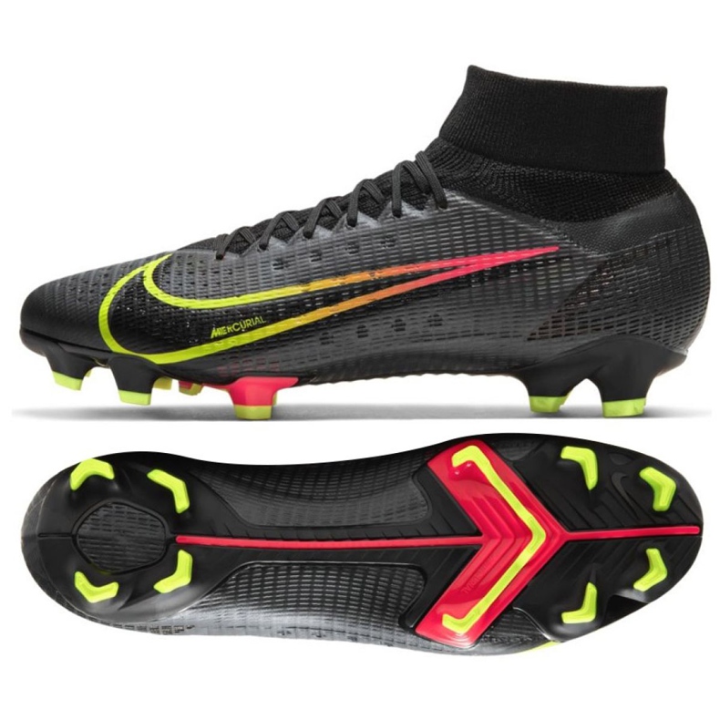 Nike Mercurial Superfly 8 Pro Fg M CV0961 090 chaussures de football multicolore le noir