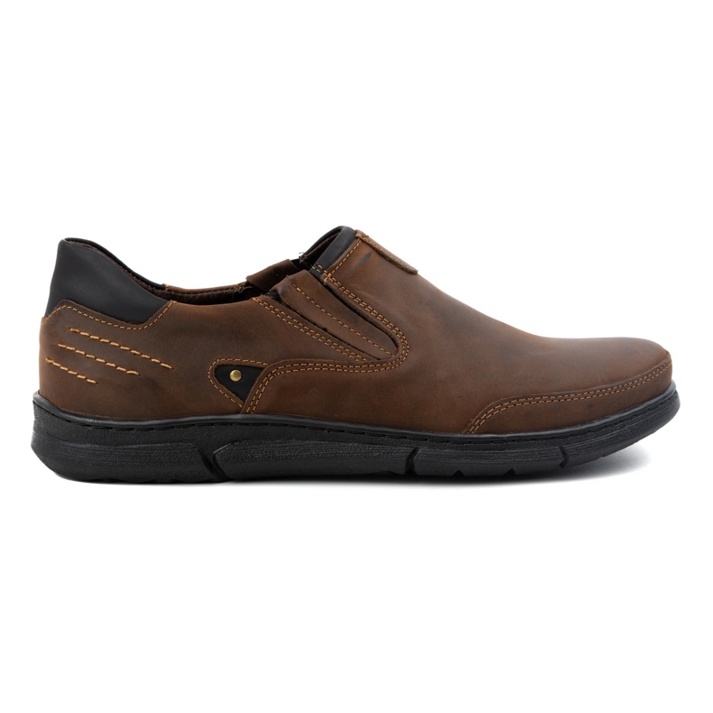 Polbut Chaussures sans lacets pour hommes J51 marron brun
