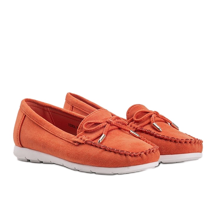 Mocassins en éco-suédine orange avec nœud Mckayla Mocassins en éco-suédine orange avec nœud Mckayla