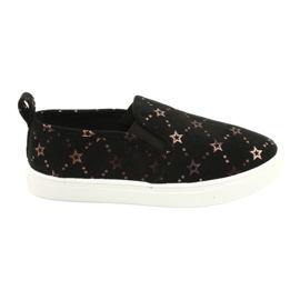 Evento Baskets à enfiler en daim sport 21DZ26-3931 ['or noir'] le noir