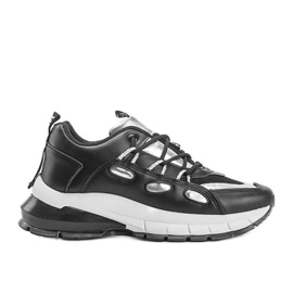 Baskets noires avec empiècements Guadalupe argentés le noir