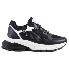 SHELOVET Baskets sur la plate-forme avec maille noir