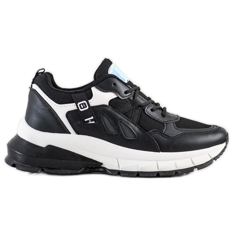 SHELOVET Baskets sur la plate-forme avec maille le noir