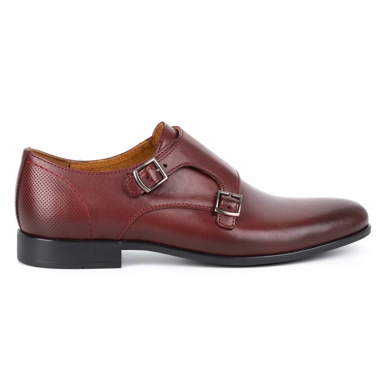 Kampol Chaussures de moine formelles pour hommes 341/17 bordeaux rouge