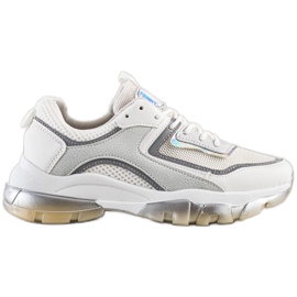 Ideal Shoes Baskets avec insert scintillant blanc