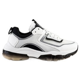 Ideal Shoes Baskets avec insert scintillant blanc