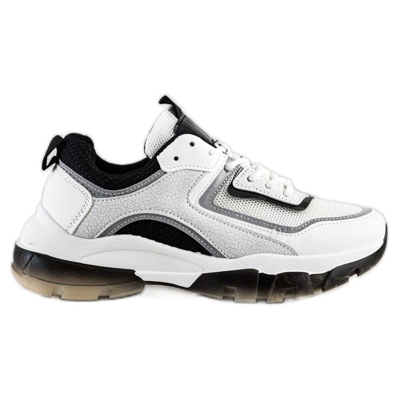 Ideal Shoes Baskets avec insert scintillant blanche