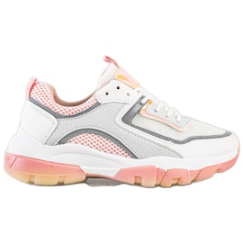 Ideal Shoes Baskets avec insert scintillant blanche