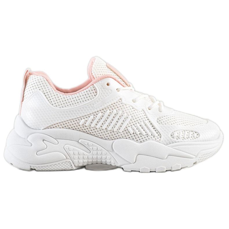 SHELOVET Baskets blanches printanières rose SHELOVET Baskets blanches printanières rose