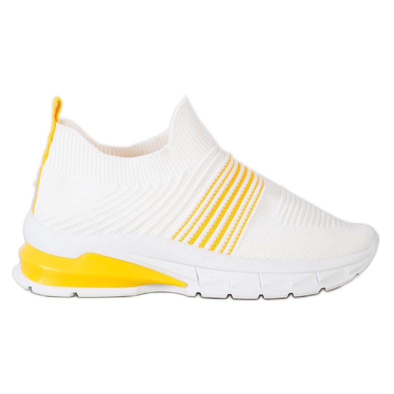 SHELOVET Baskets ajourées printanières blanche jaune