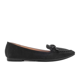 Ballerines en daim noir Amara le noir