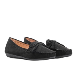 Mocassins femme noirs avec nœud Kasandra le noir