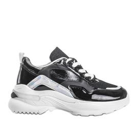 Baskets noires avec empiècements holographiques Karlie le noir