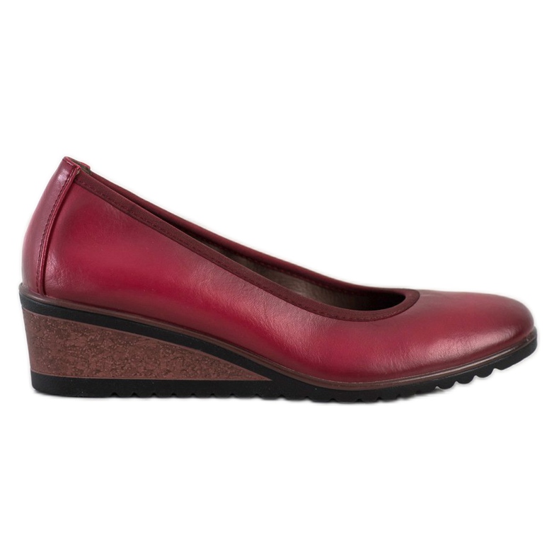 Ballerines bordeaux sur le compensé VINCEZA rouge